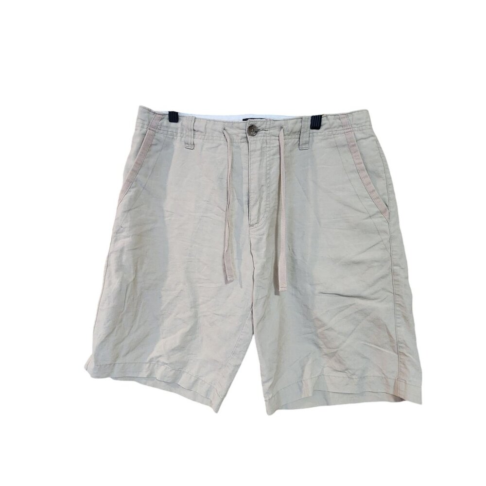 Banana Republic Mens Beige Cotton-Linen Blend Shorts Size 31